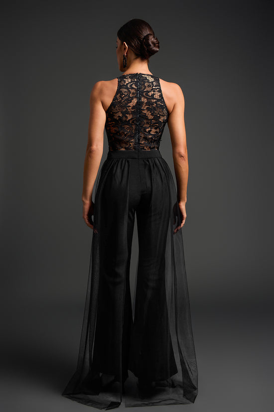 Zaina Deep V Lace Sleeveless Jumpsuit
