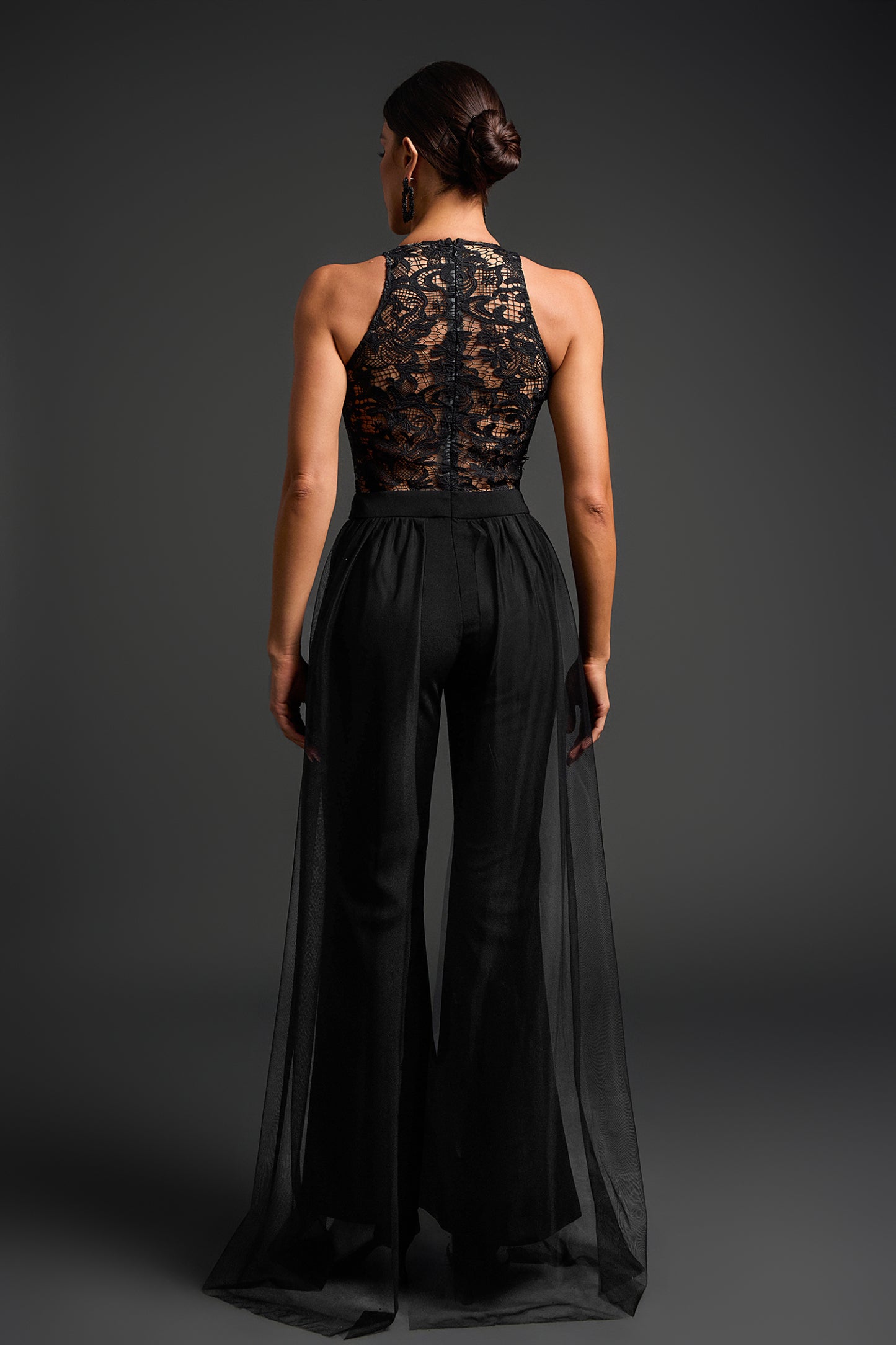 Zaina Deep V Lace Sleeveless Jumpsuit