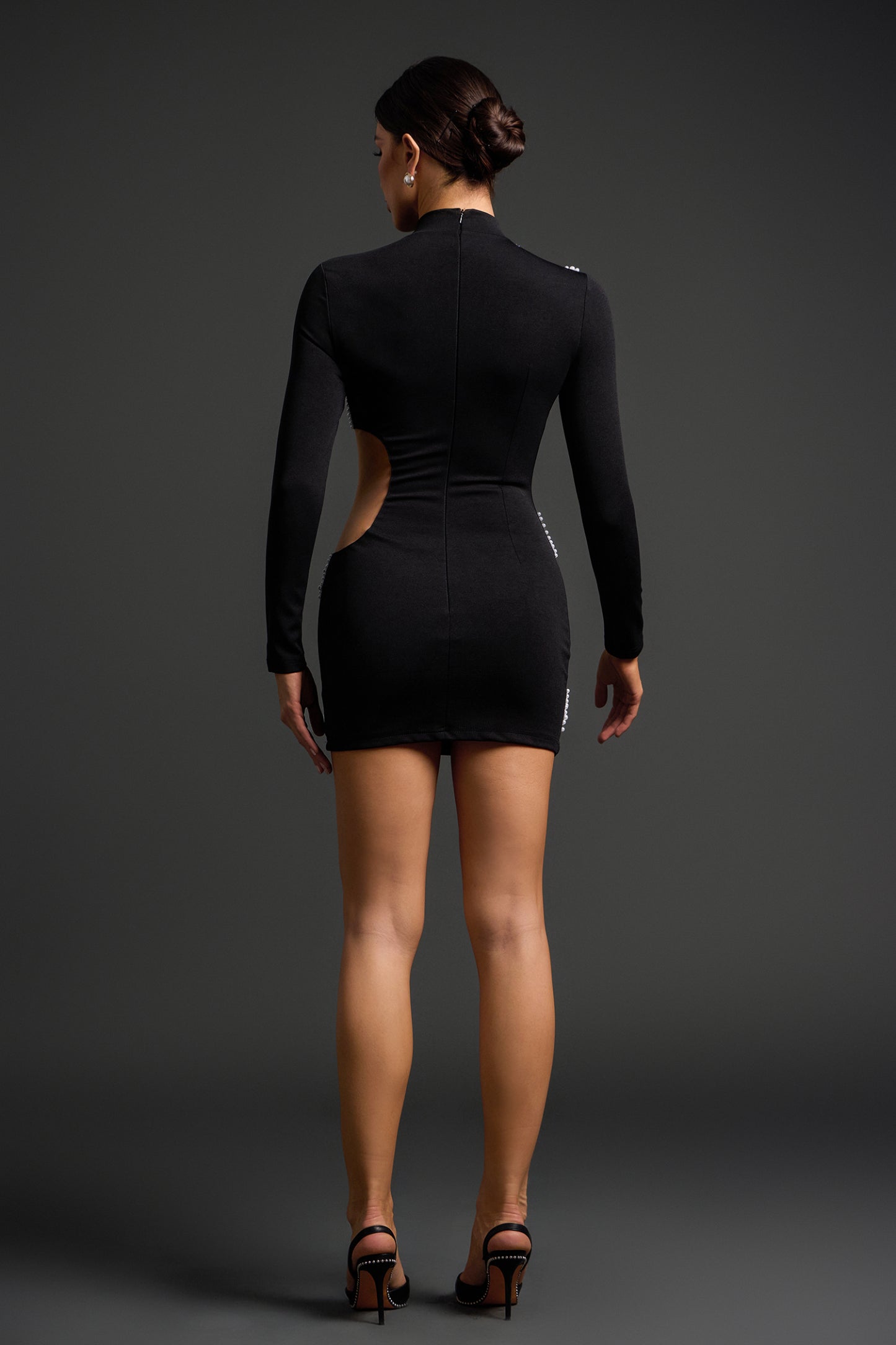 Kerade Long Sleeves Pearl Mini Dress