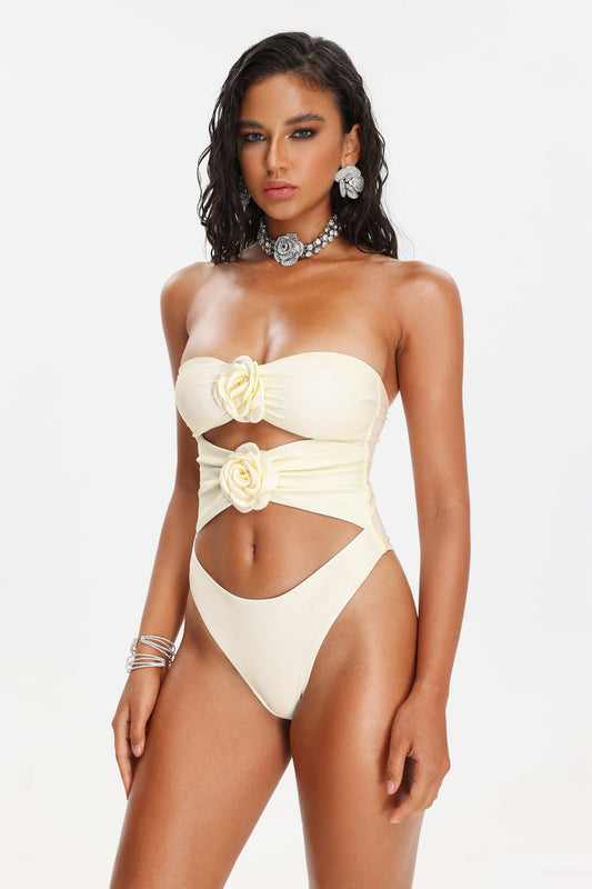Haliya Flower Cut Out Mini Dress