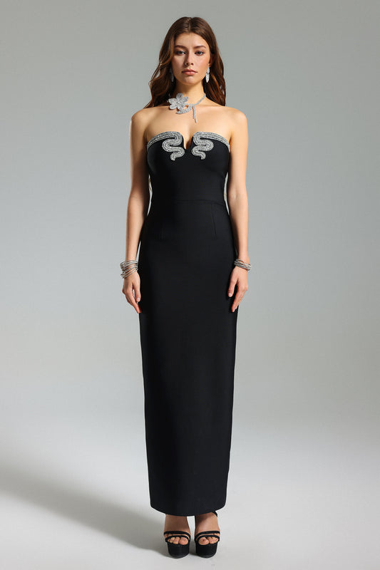 Louise Diamante Strapless Mini Dress