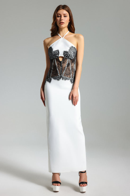 Angela Flowers Halter Mini Dress