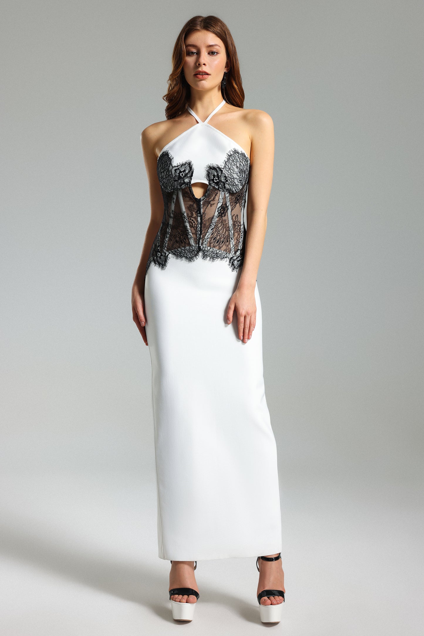 Angela Flowers Halter Mini Dress