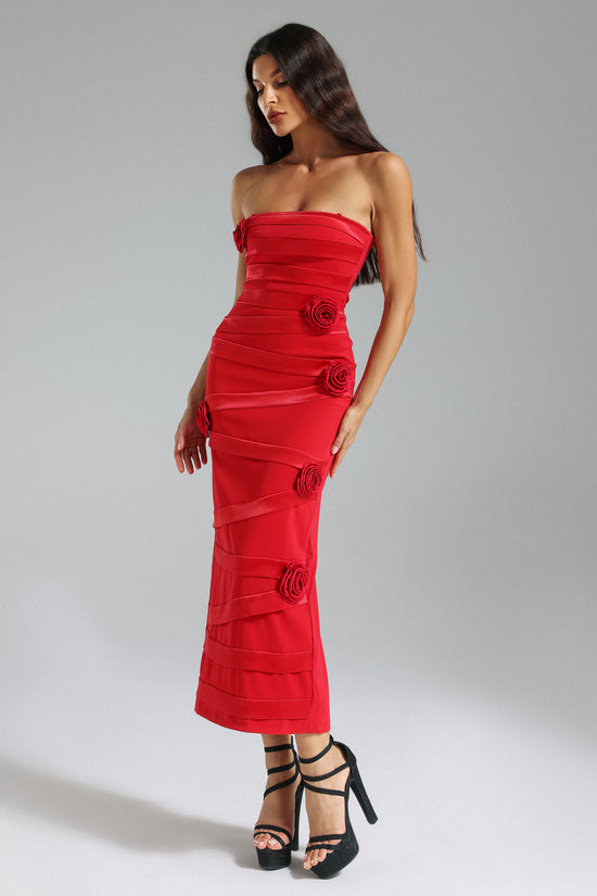 Riane Flower Strap Mini Dress