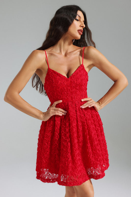 Kiwisy Flower Pleated Mini Dress