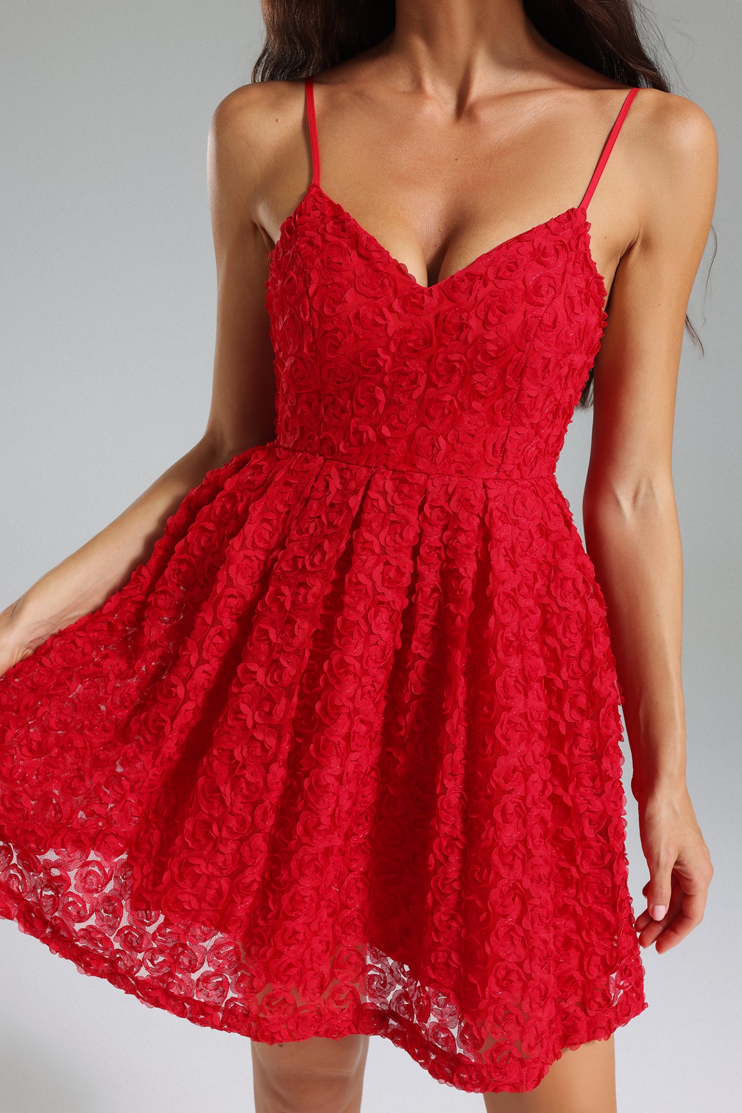 Kiwisy Flower Pleated Mini Dress
