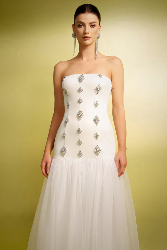 Neal Sleeveless Diamond Maxi Dress