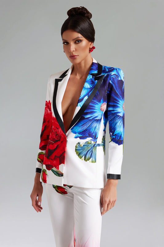 Guga Floral Printed Blazer Set Floral