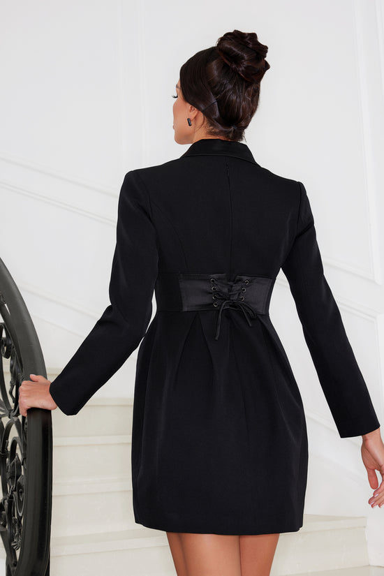 Halasa Long Sleeve Flowers Mini Dress
