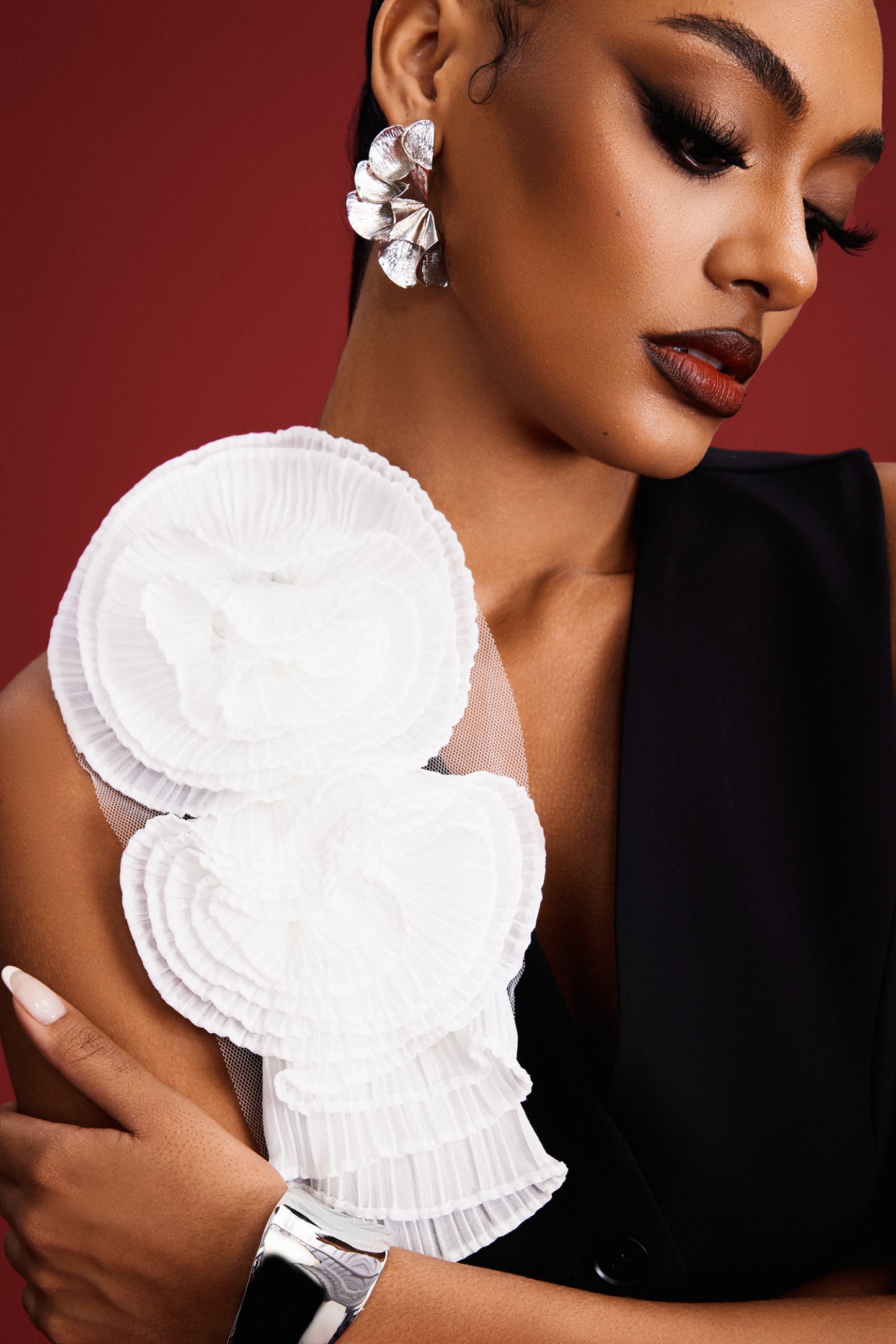Tamarah Mesh Flower Vest Set