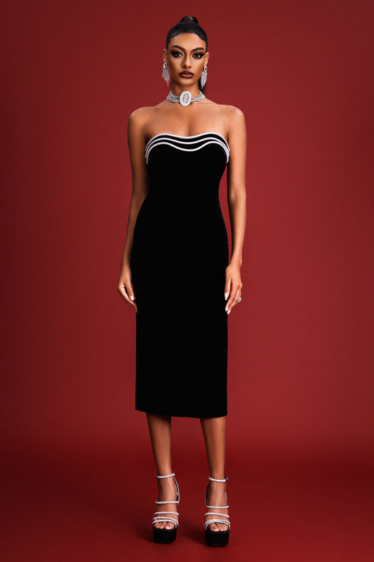 Fifer Tube Bandage Midi Dress