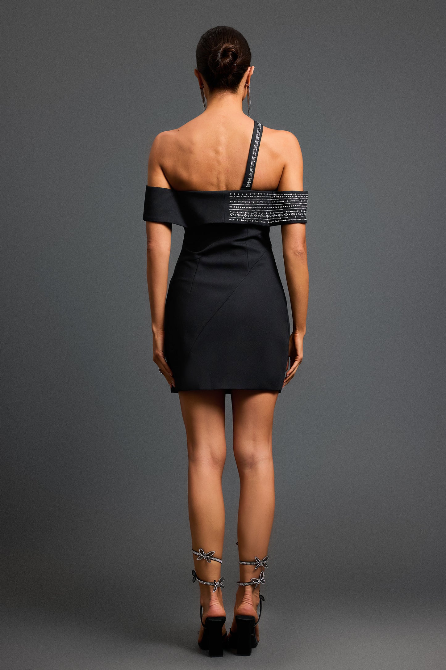 Lakei Off Shoulder Hot Fix Mini Dress