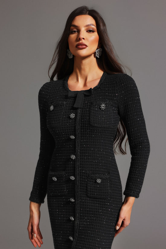 Reyna Long Sleeve Bow Mini Dress