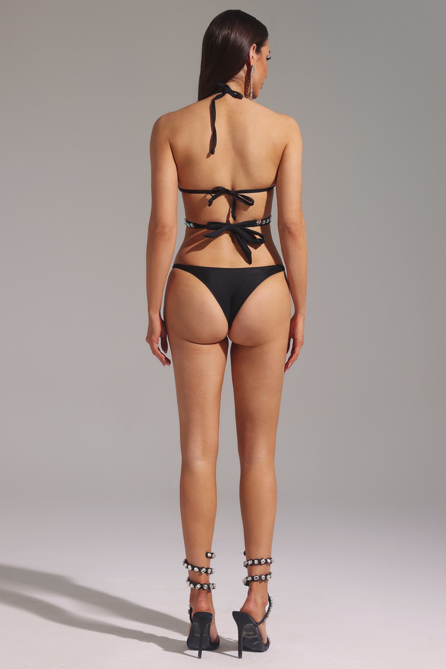 Ymmi Halter Diamond Hollow Out Mini Swimwear