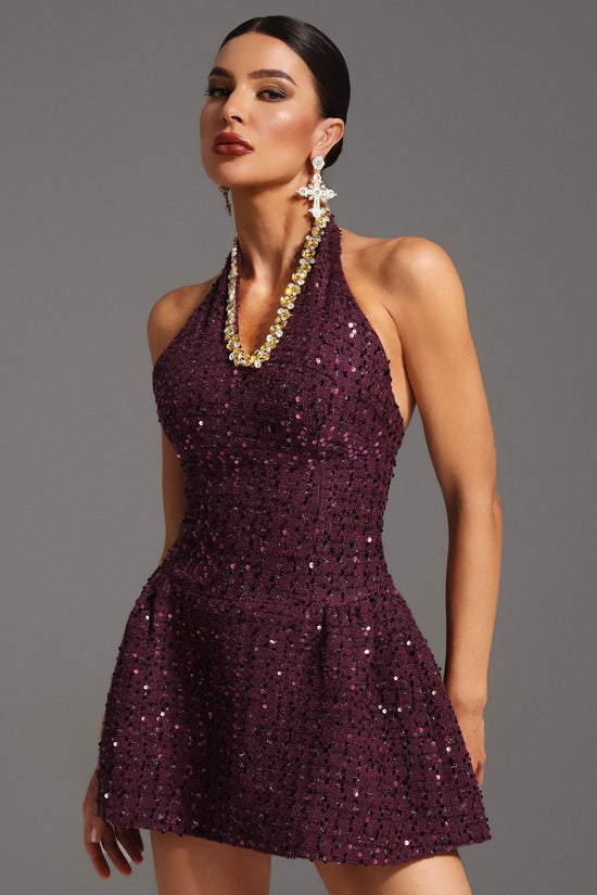 Lokama Sleeveless Diamond Sequin Mini Dress