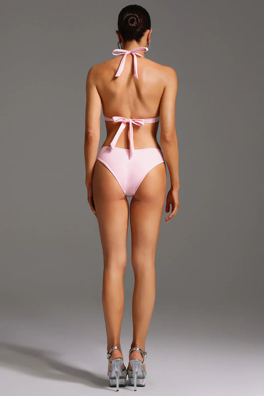 Fagro Halter Diamond Tassel Hollow Out Bikini