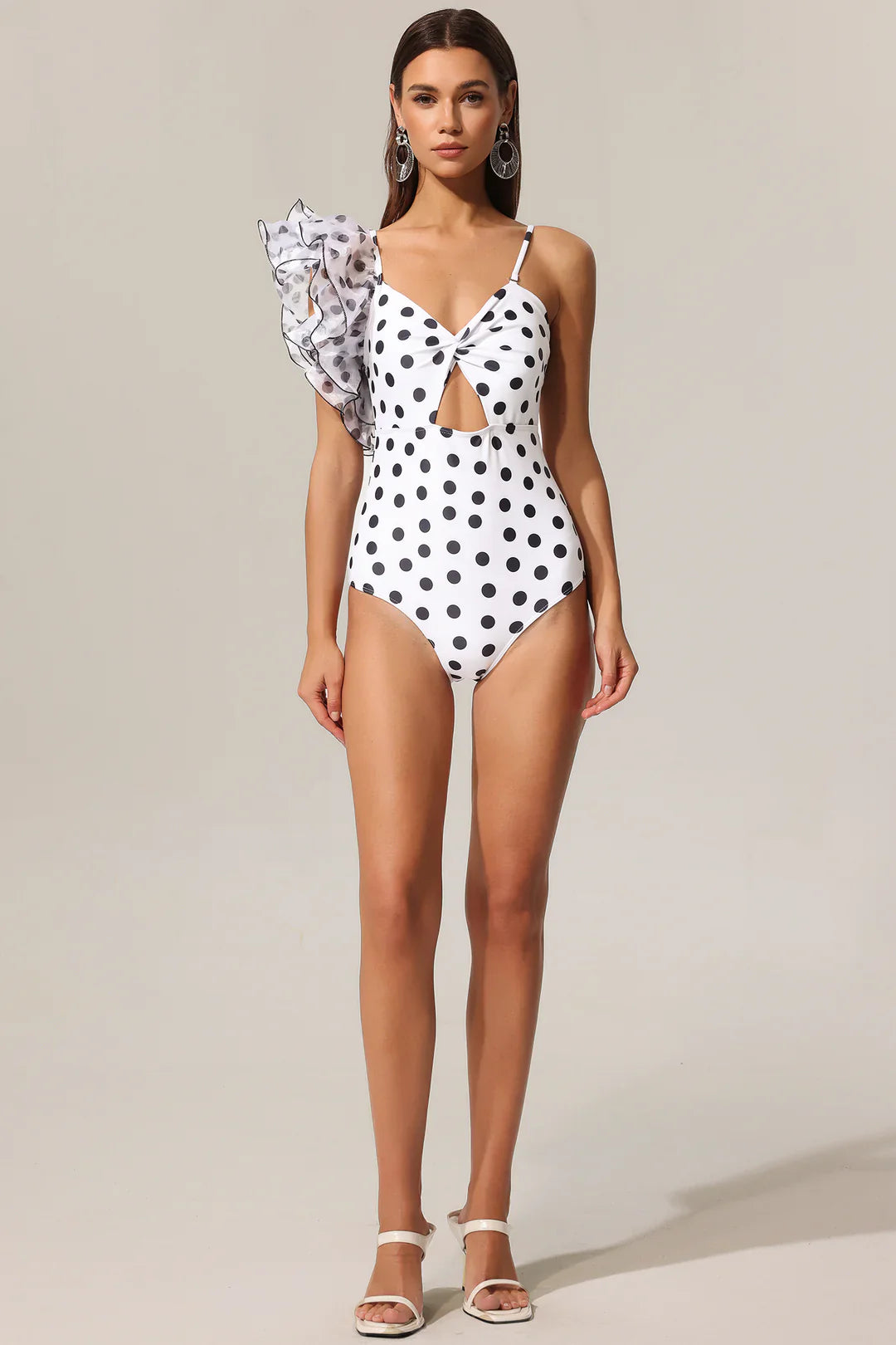 Rania Dot Printed Hollow Out Mini Swimwear
