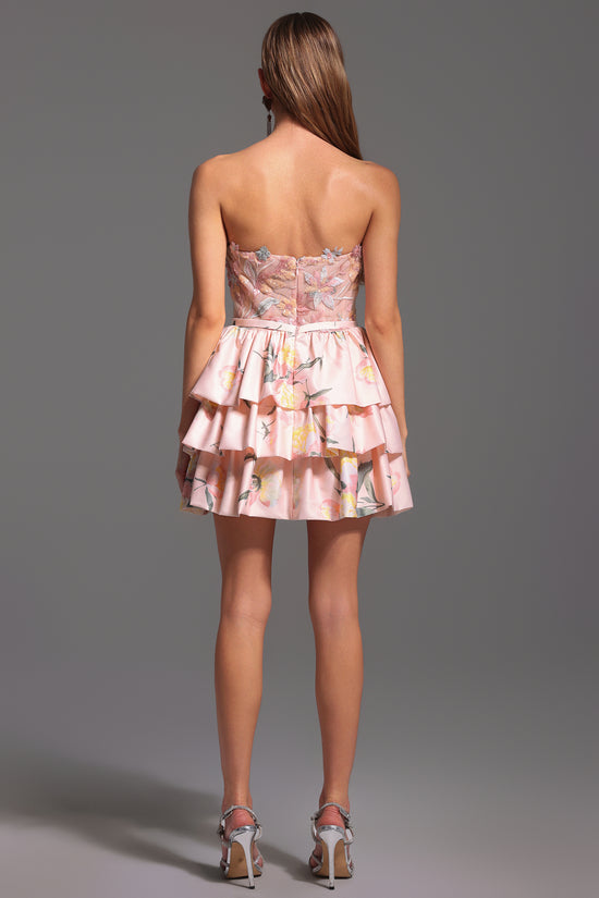 Waner Sleeveless Printing Flowers Mini Dress