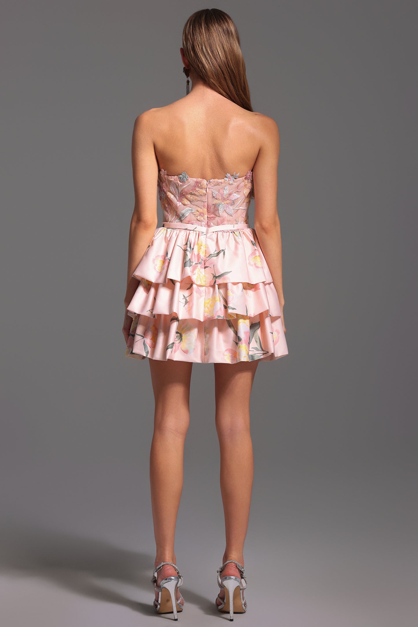 Waner Sleeveless Printing Flowers Mini Dress