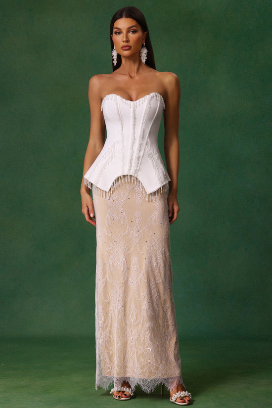 Hacaki Sleeveless Tassels Embroidery Bandage Maxi Dress