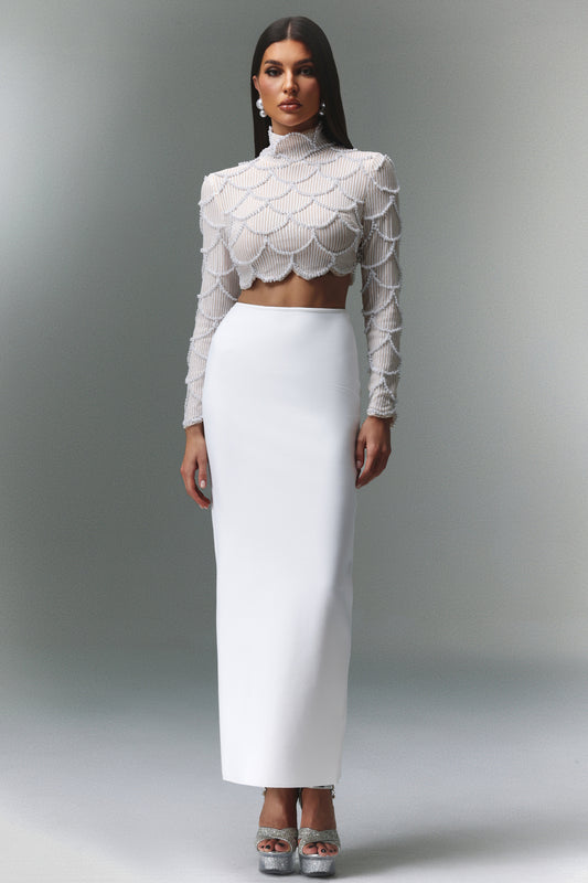 Riane Long Sleeves Pearl Bandage Two Piece Set