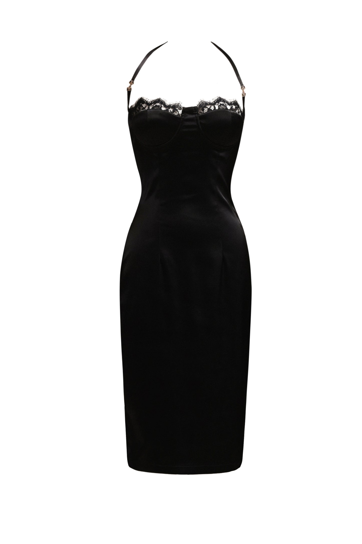 Gerela Satin Haler Midi Dress