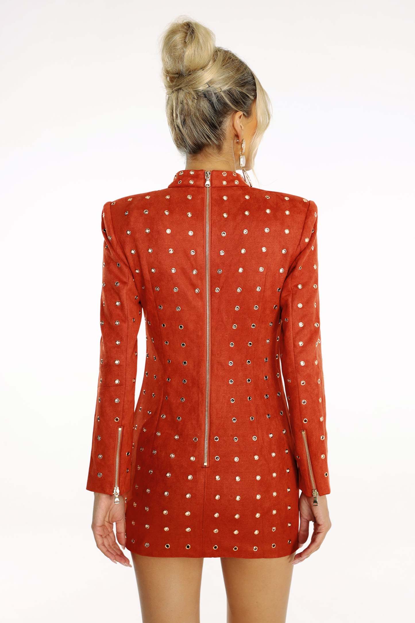 Robia Flocked Fabric Mini Dress