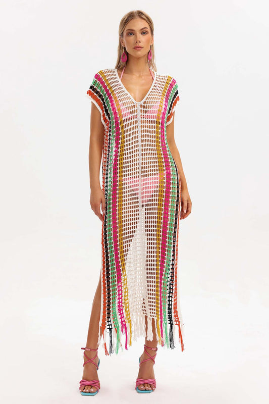 Viomo Knitted Slit Beach Cover