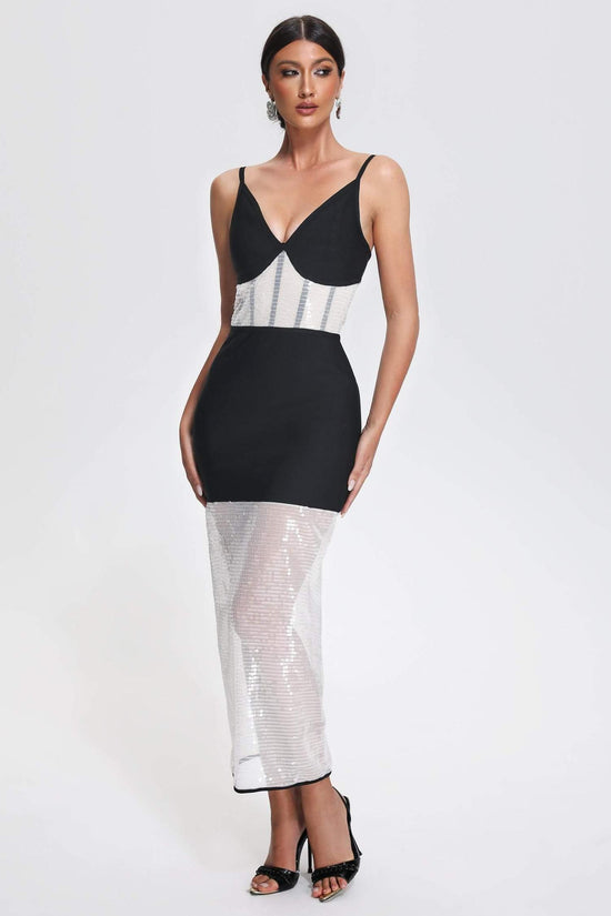 Devonne Sequin Midi Bandage Dress