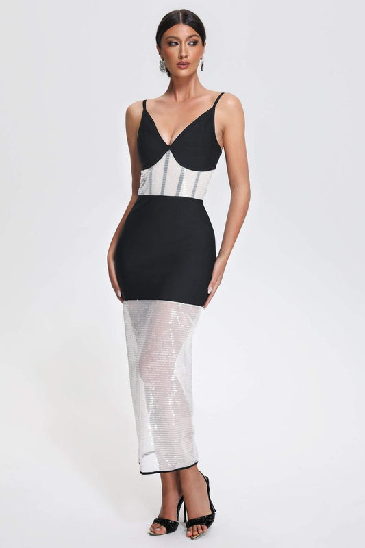 Devonne Sequin Midi Bandage Dress