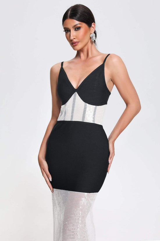 Devonne Sequin Midi Bandage Dress