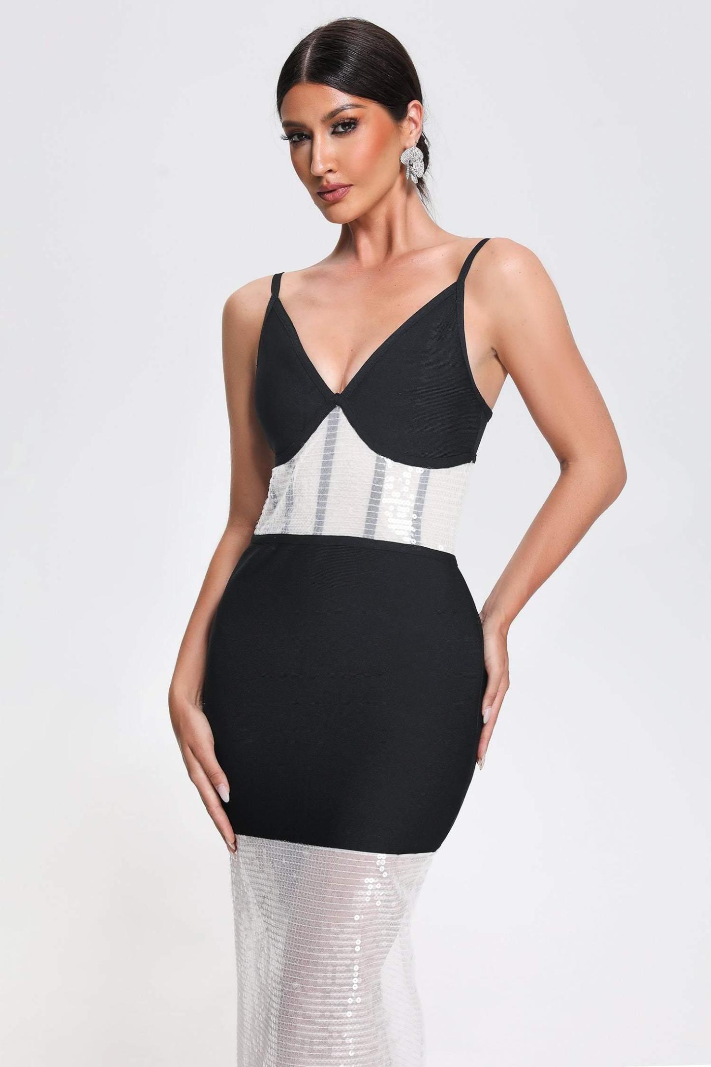 Devonne Sequin Midi Bandage Dress